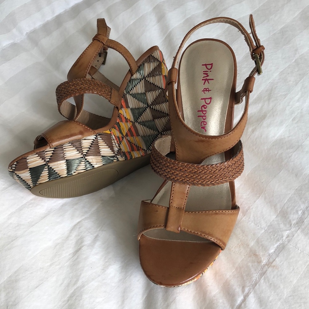 Pink & Pepper Wedge Sandals